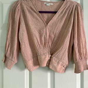 O’Neill Blouse Dusty Rose Women’s Small Button Front Lightweight Boho Top